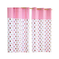ÖSENVORHANG Cupcakes blickdicht 2er-Set, 137/228 cm - Rosa, Textil (137/228cm) - Homescapes