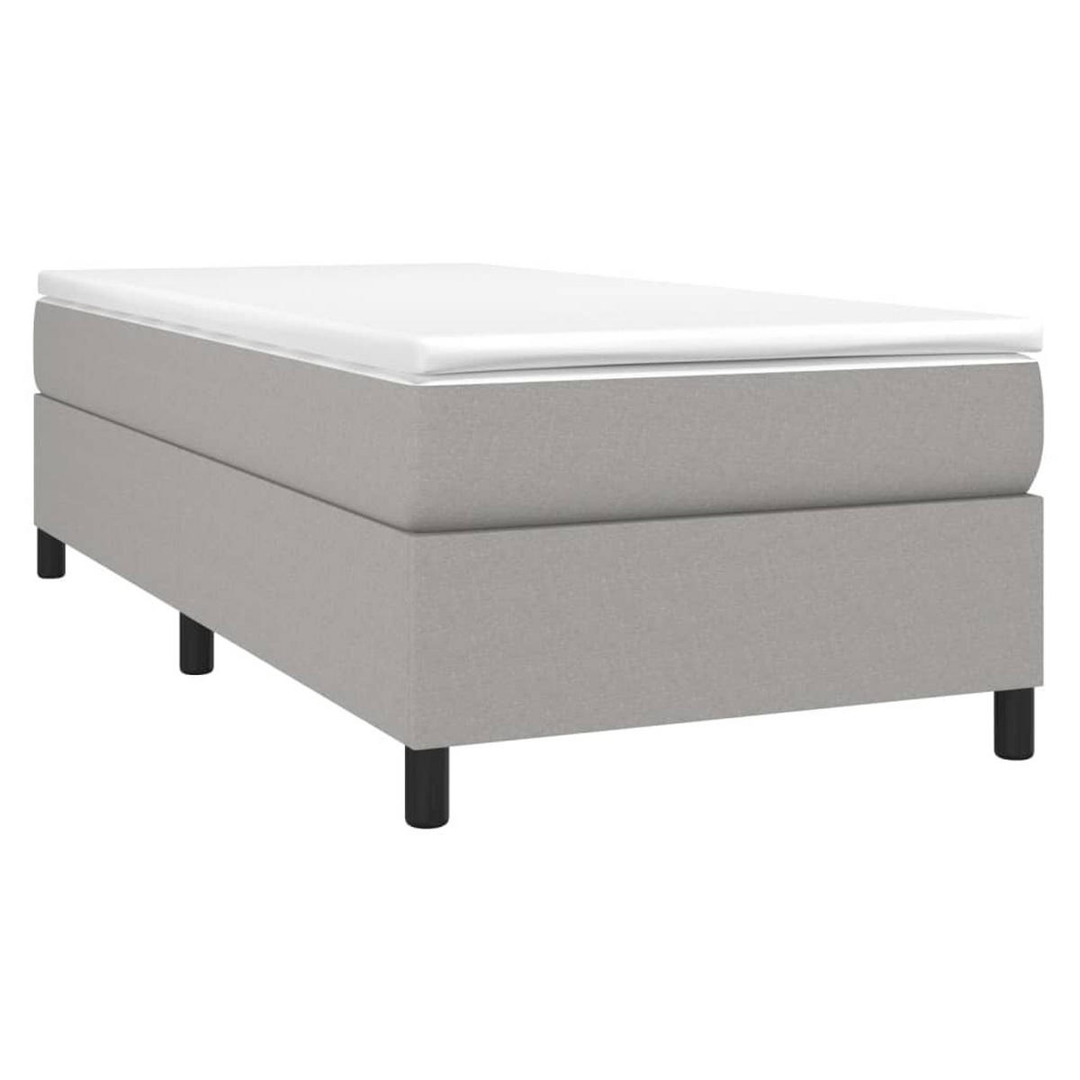 BOXSPRINGBETTGESTELL Hellgrau 100/200 Cm Stoff - Grau, Textil (100/200cm) - vidaXL
