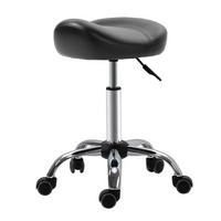 ROLLHOCKER in Schwarz 48x48x69 cm, höhenverstellbar von 54–69 cm, mit Sattelsitz und 5 Rollen - Schwarz, Kunststoff (48/69/48cm) - IVMEU