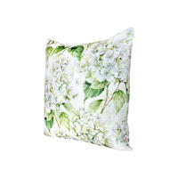 KISSENHÜLLE Landlust-Hortensie weiß 40/40 cm - Weiß/Grün, Textil (40/40cm) - beties Heimtextil