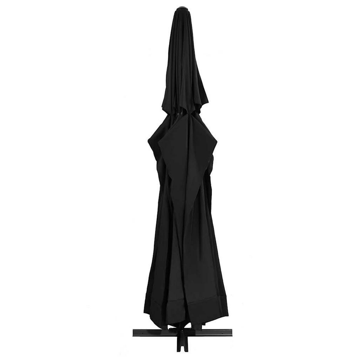 SONNENSCHIRM Mit Aluminium-Mast 600 Cm Schwarz - Schwarz, Textil (600/600cm) - vidaXL