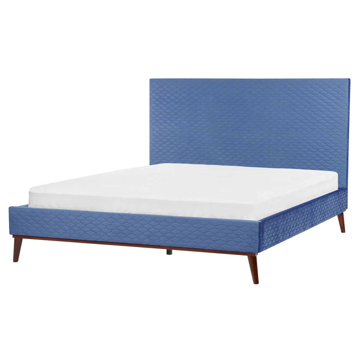 POLSTERBETT mit Lattenrost 180/200 cm Blau Bayonne - Blau, Textil (180/200cm) - Beliani