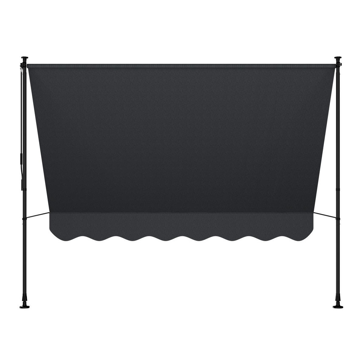 KLEMMMARKISE Kapstadt grau 250x120 cm - Grau, Textil (250/200/120cm) - Juskys