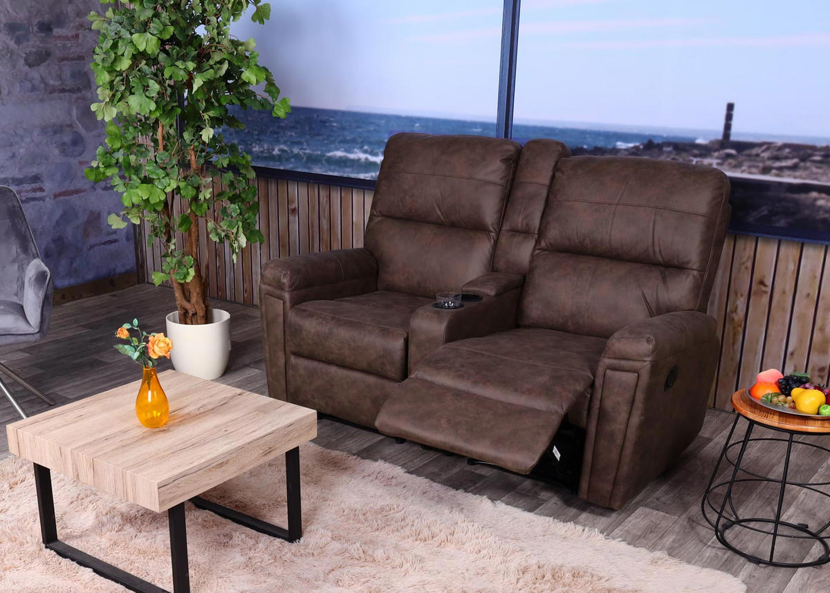 2ER KINOSESSEL Braun - Braun, Textil (157/102/166cm) - MCW