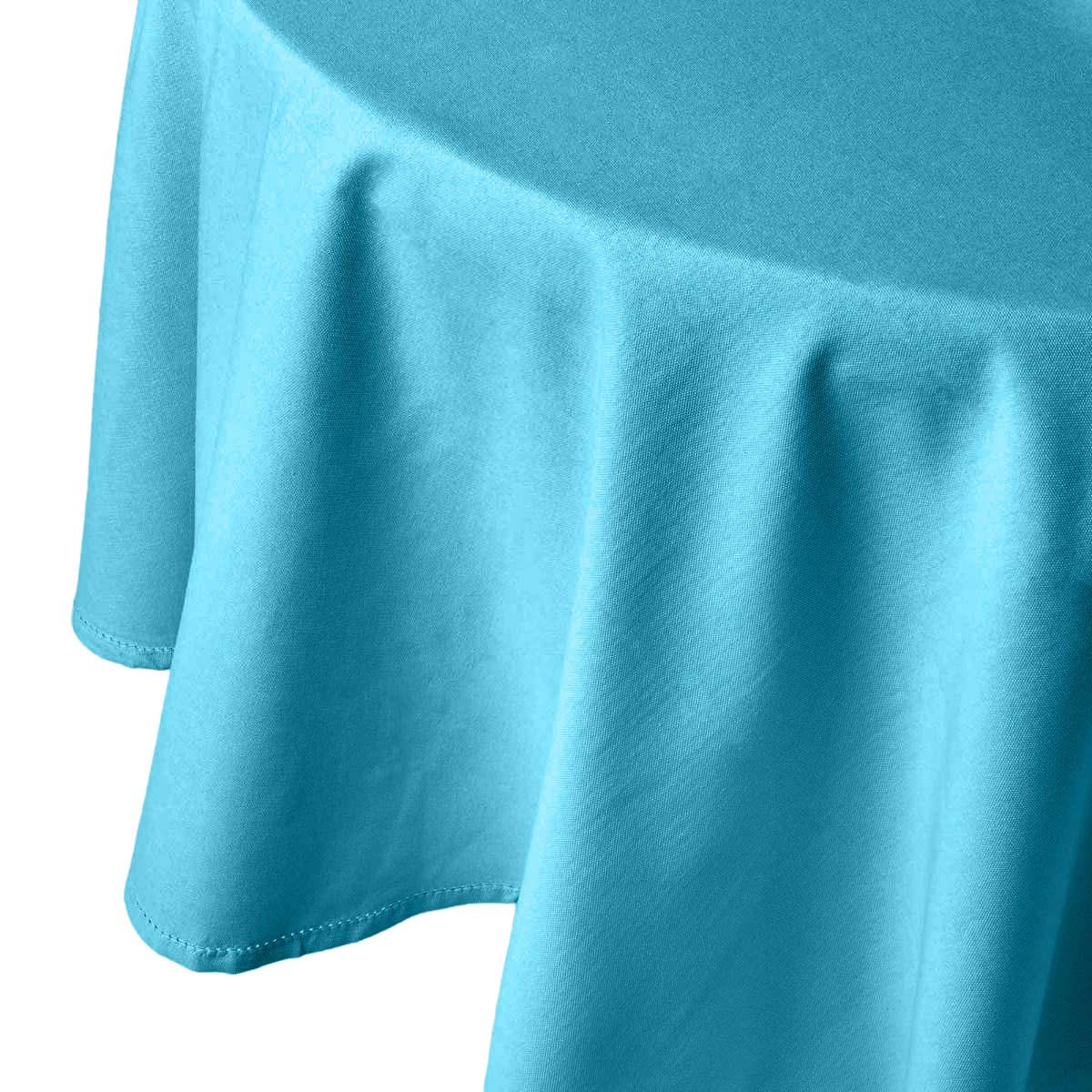 TISCHDECKE hellblau rund 178 cm, 100% Baumwolle - Hellblau, Textil (178/178cm) - Homescapes