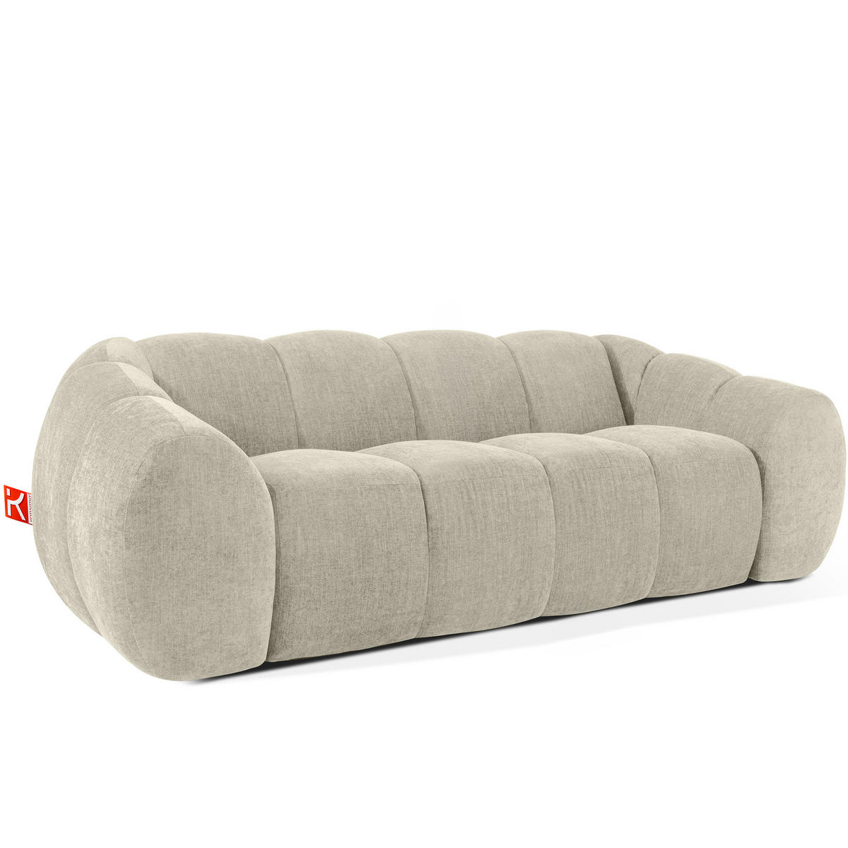 3-SITZER SOFA FLAVA, Ecru - Ecru, Holz/Holzwerkstoff (240/76/100cm) - KONSIMO®