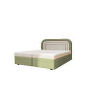 KONTINENTALBETT - Boxspringbett Nest 160x200 - Grün - Aragon 35 + Aragon 01 - Kieferfarben/Grün, Holzwerkstoff/Textil (160/200cm) - Möblo