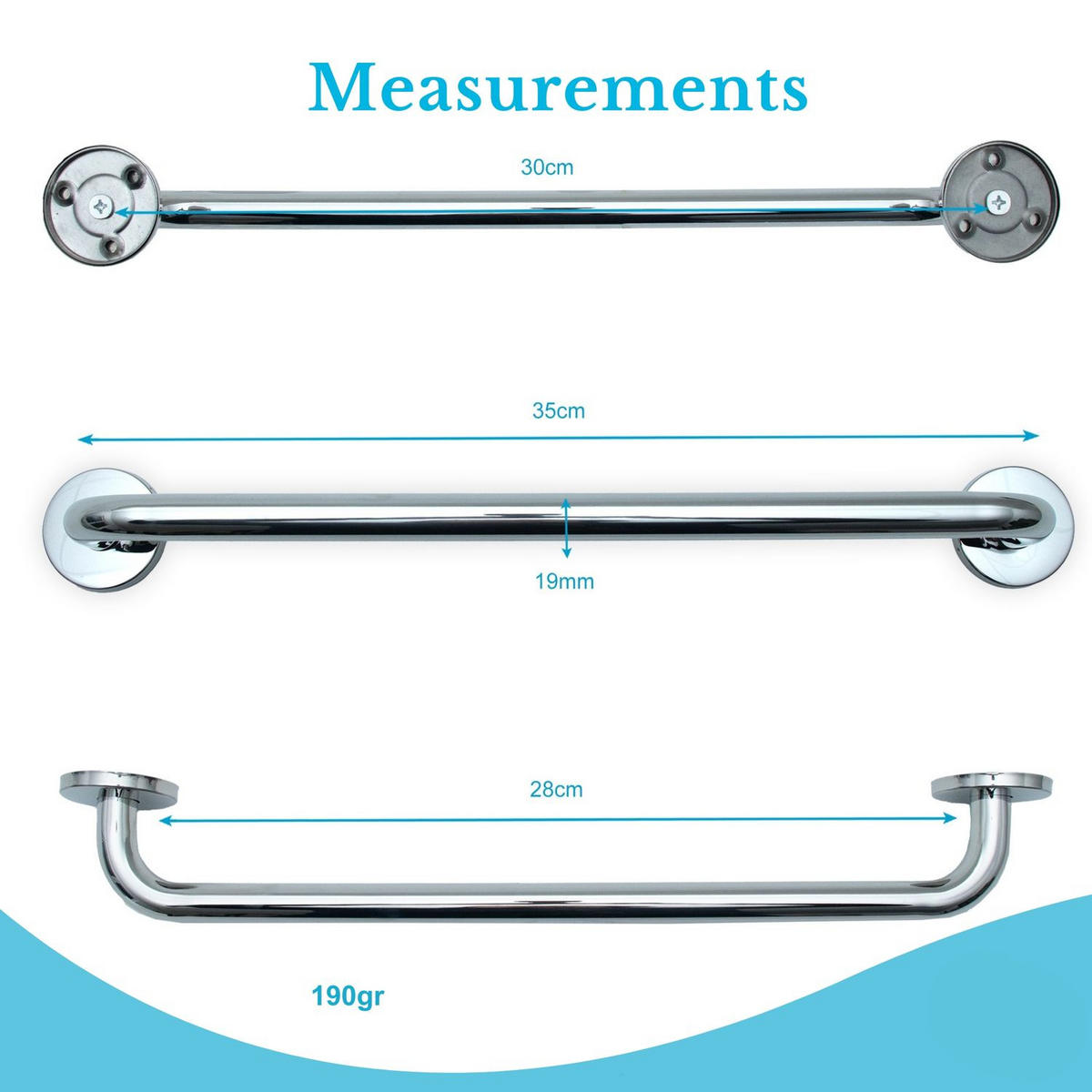 HANDTUCHHALTER 30/1.9 cm (Hochglanzpoliert) - Silberfarben, Metall (5/7/30cm) - Intirilife