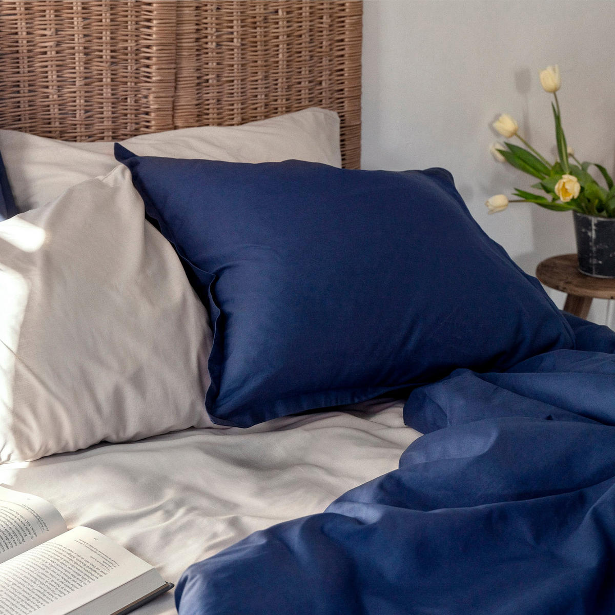 KISSENBEZUG Basic Dunkelblau 45x155 cm - Blau, Textil (45/155cm) - Happy Friday