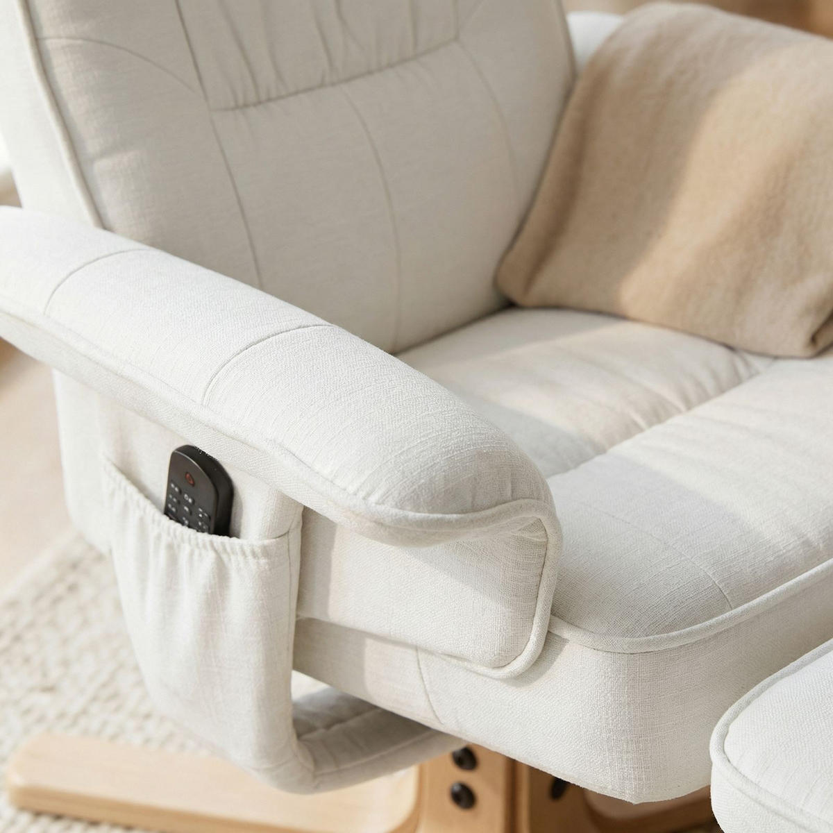 RELAXSESSELSET CHARLY - Weiß, Textil (76/87/61cm) - IDIMEX