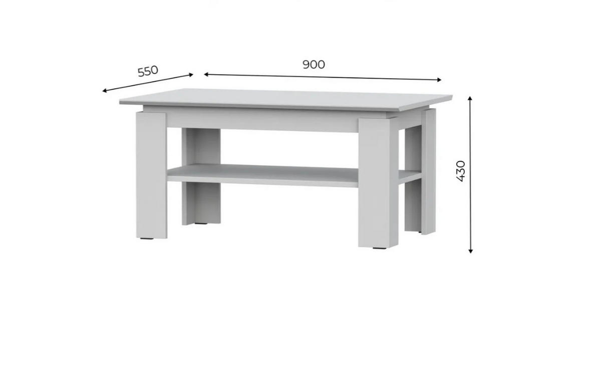 COUCHTISCH Weiß 90/43/55 - Weiß, Holzwerkstoff (55/90/43cm) - RAUMHIRSCH FURNITURE