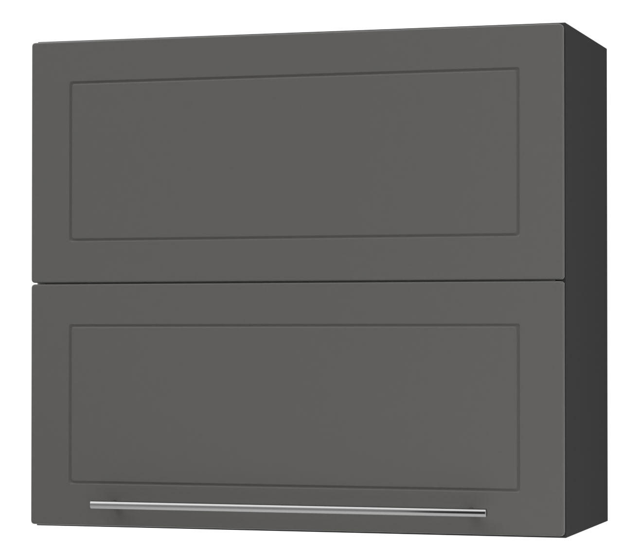 KÜCHENHÄNGESCHRANK Kvantum W8B/80 Graphit Matt / Schwarz Matt 80 / 32,5 / 72cm - Schwarz/Graphitfarben, Holz/Holzwerkstoff (80/72/32.5cm) - Feldmann-Wohnen