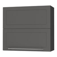 KÜCHENHÄNGESCHRANK Kvantum W8B/80 Graphit Matt / Schwarz Matt 80 / 32,5 / 72cm - Schwarz/Graphitfarben, Holz/Holzwerkstoff (80/72/32.5cm) - Feldmann-Wohnen