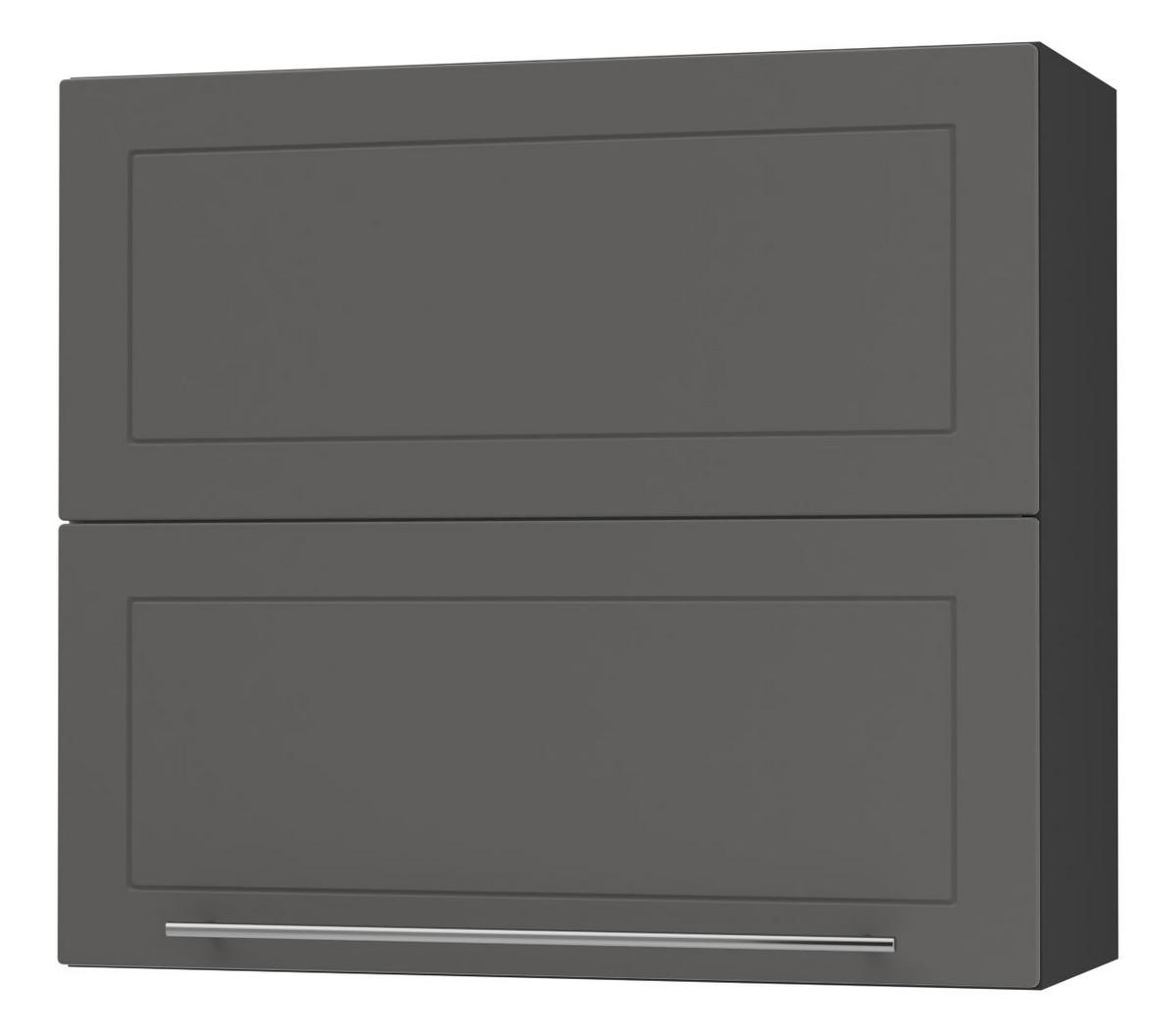 KÜCHENHÄNGESCHRANK Kvantum W8B/80 Graphit Matt / Schwarz Matt 80 / 32,5 / 72cm - Schwarz/Graphitfarben, Holz/Holzwerkstoff (80/72/32.5cm) - Feldmann-Wohnen