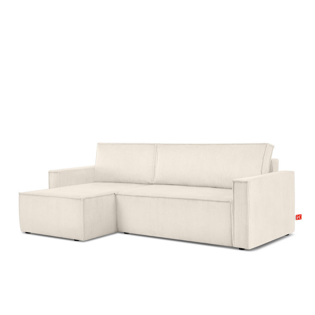 Thumbnail - Konsimo® Ecksofa-Links/Rechts, Ecru, Textil, L-Form,L-Form, 246x148 cm, FSC 100%, Hergestellt in Europa, Wohnzimmer, Sof...