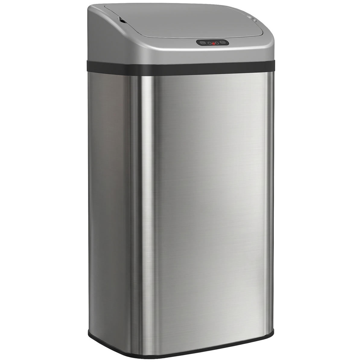 MÜLLEIMER Automatisch Edelstahl Silberton 33/69/25 cm - Silberfarben, Metall (25/69/33cm) - Rolipo