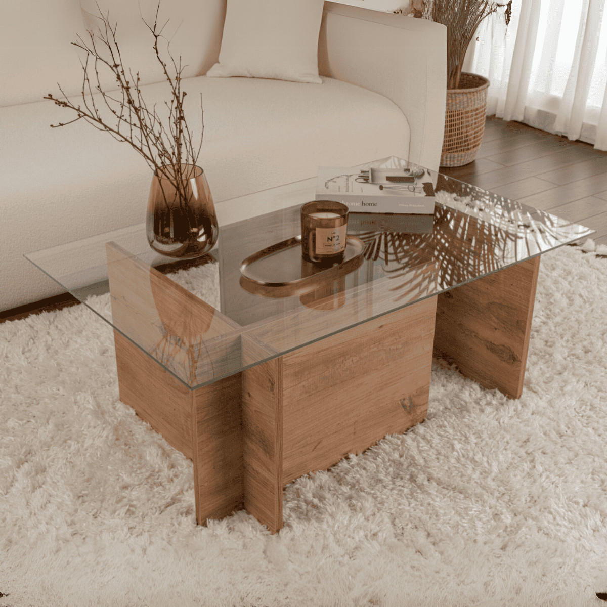 Thumbnail - Calicosy Couchtisch, Kiefer, Holzwerkstoff, 65x40x105 cm, Wohnzimmer, Wohnzimmertische, Couchtische