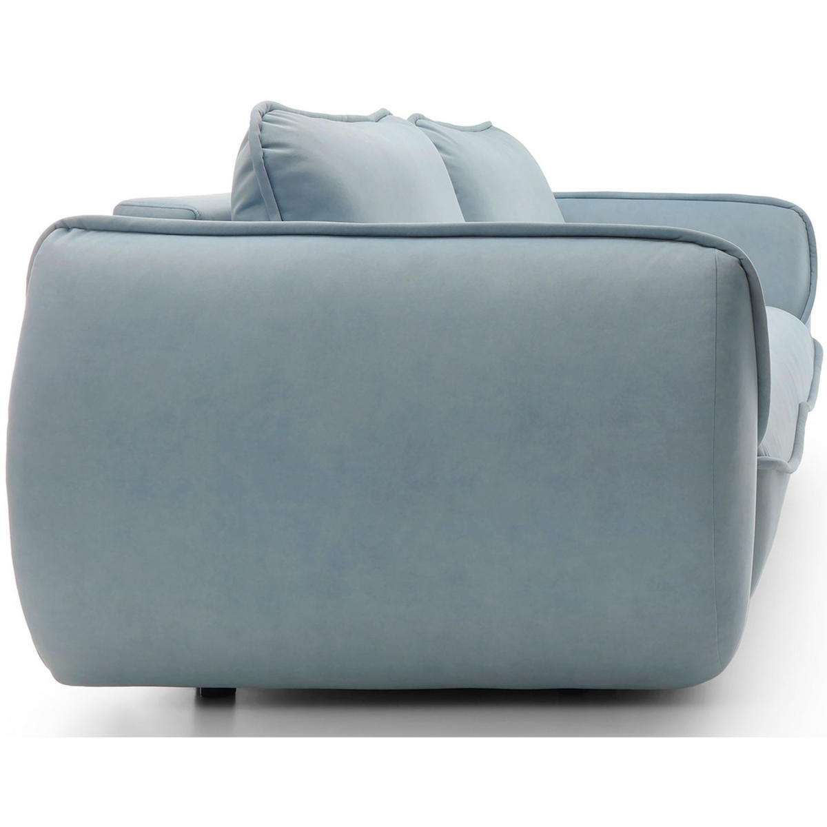 3-SITZER SOFA Cutie Blau Easy-Clean-Velours - Schwarz/Hellblau, Textil (257/90/114cm) - Selsey