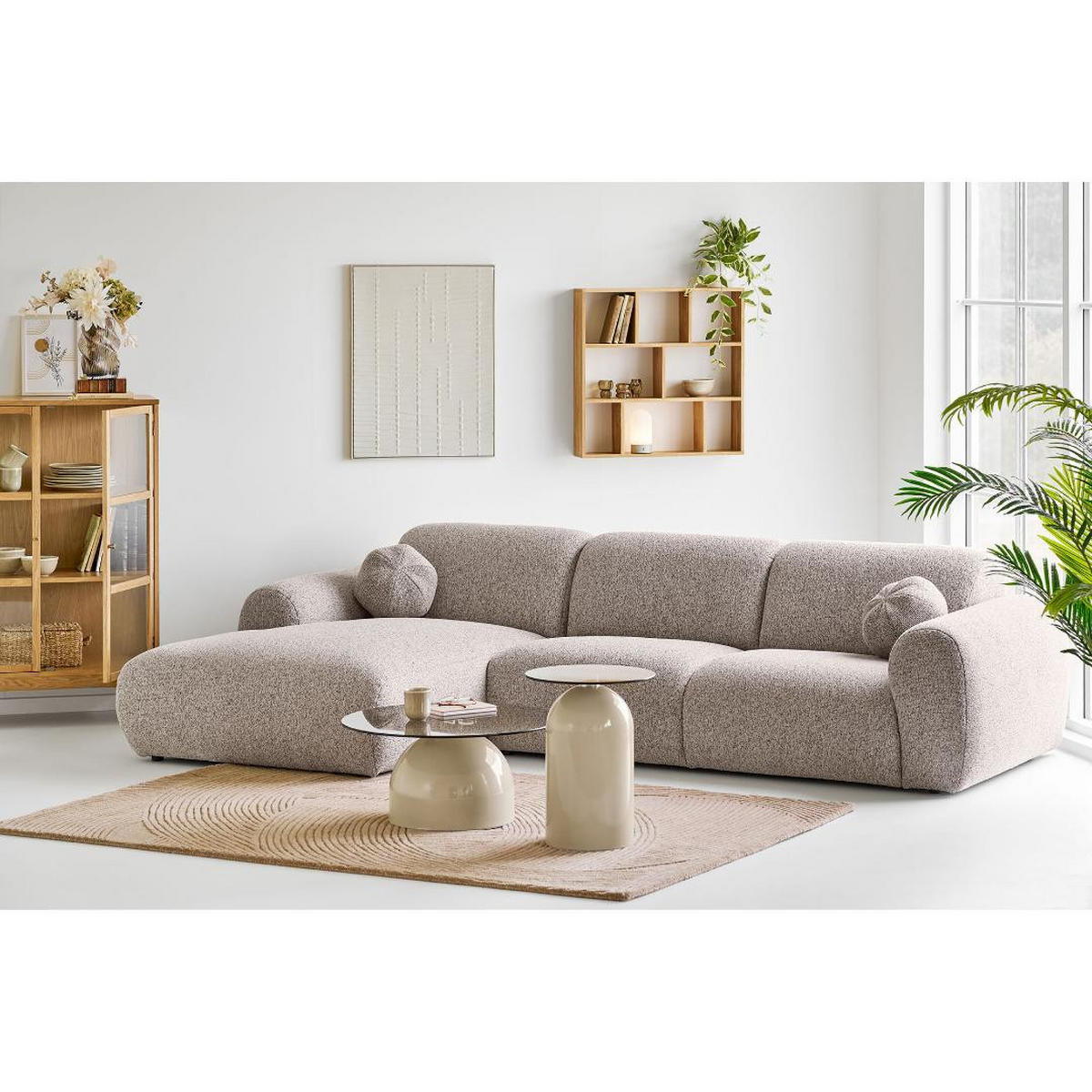 SOFA, Astrid, Stühle Grau, Polyester, 177 x 300 x 75 cm - Grau, Textil (177/300cm) - ebuy24