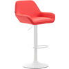 BARHOCKER DUBLIN Rot Kunstleder Weiß - Rot, Leder/Metall (51/89/52cm) - DELUKE