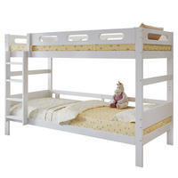 ETAGENBETT 90/200 cm aus Kiefer, MDF und Sperrholz mit Absturzsicherung und Leiter Weiß - Weiß, Holz (90/200cm) - Modenvie