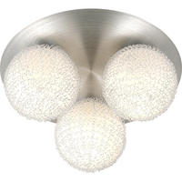 DECKENLEUCHTE Aluminium Glas Silber - Silberfarben, Glas (32/32/16.5cm) - Globo Lighting