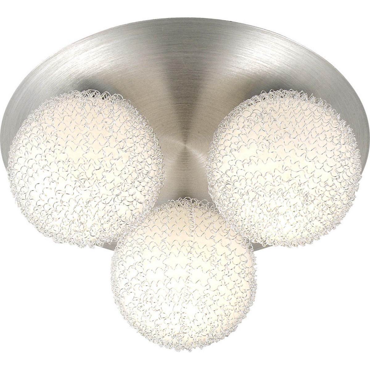DECKENLEUCHTE Aluminium Glas Silber - Silberfarben, Glas (32/32/16.5cm) - Globo Lighting