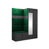 GARDEROBEN-SET Orion XII - Graphitfarben/Grün, Holzwerkstoff/Kunststoff (158/186/46cm) - MIRJAN24