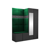 GARDEROBEN-SET Orion XII - Graphitfarben/Grün, Holzwerkstoff/Kunststoff (158/186/46cm) - MIRJAN24