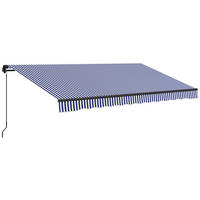 MARKISE, Blau+Weiß, Polyesterstoff, Aluminium - Blau, Metall (300/1/396cm) - Outsunny