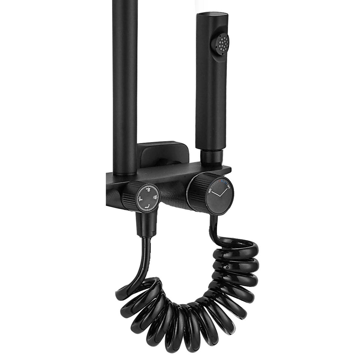 DUSCHGARNITUR Rea Helix Black - Schwarz, Metall (30/114.5/38cm) - REA