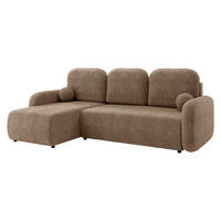 ECKSCHLAFSOFA Gizefa - Hellbraun/Schwarz, Holz/Kunststoff (233/147cm) - MIRJAN24