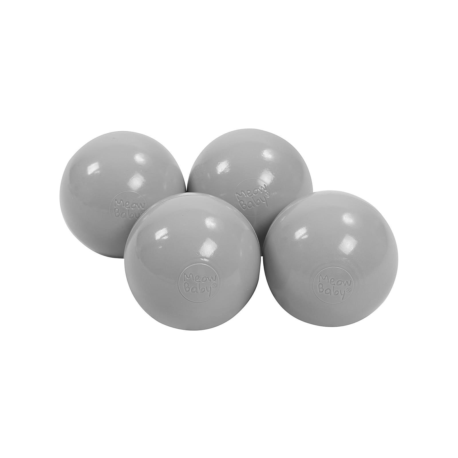 BÄLLE für Bällebad, Kinder Spielbälle, Plastikbälle 50 pcs.: Grau - Grau, Textil (7/7/7cm) - MeowBaby