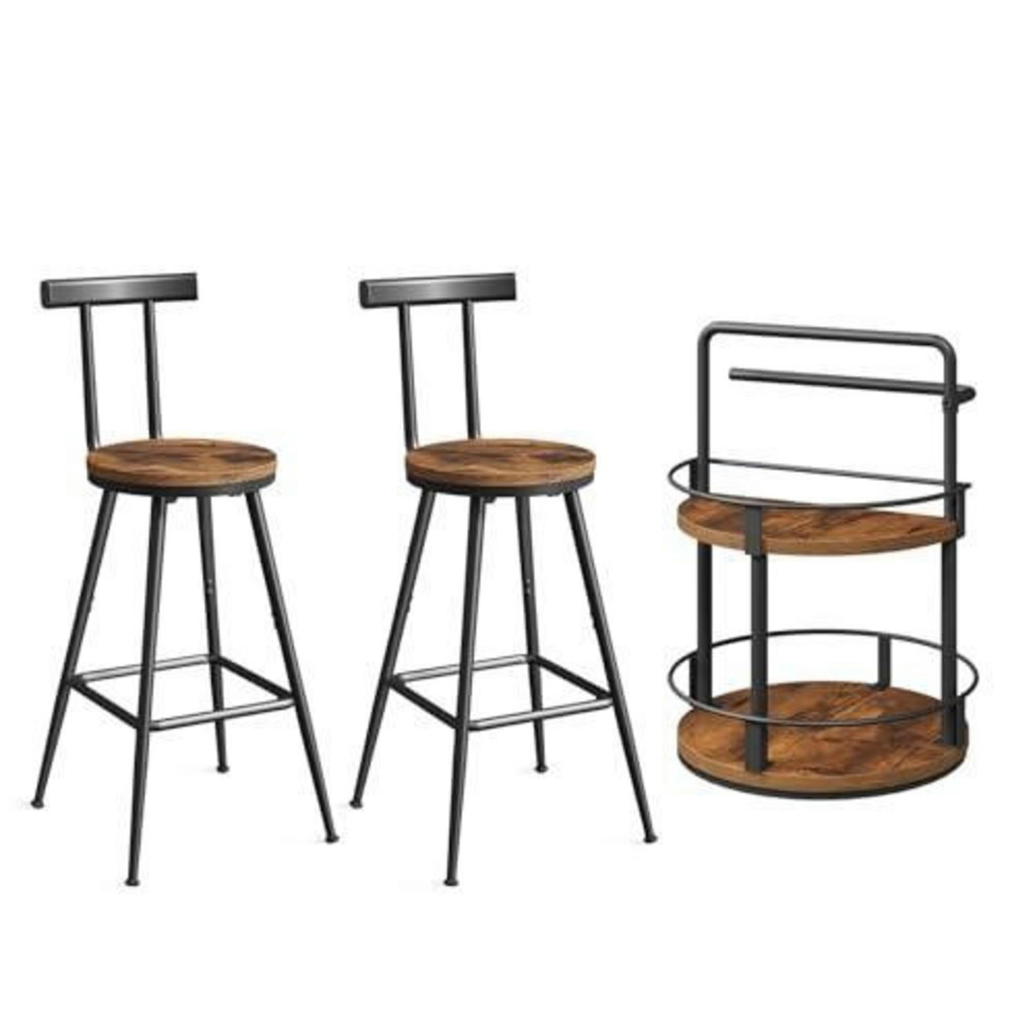 BARHOCKER 2er Set mit Gewürzregal Vintagebraun und Schwarz - Multicolor, Holzwerkstoff (30/94/38cm)