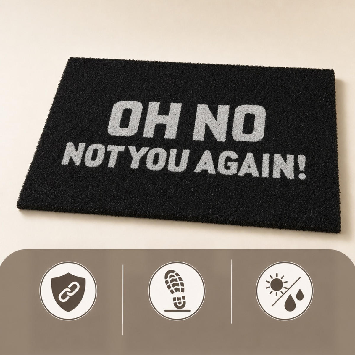 ROHOŽKA Černá Bílá 60x40 cm Oh No Not You Again - černá, textil/plast (60/40cm) - Relaxdays
