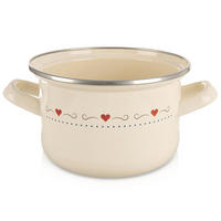 EMAILLIERTOPF Tonca mit Herzmotiv creme - Creme, Metall (16cm) - Orion 