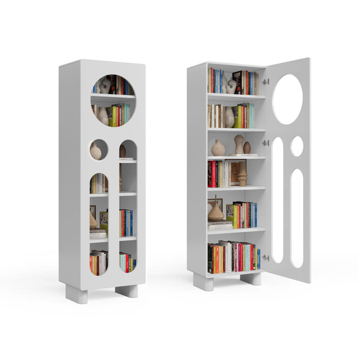 BÜCHERREGAL Oko, Weiß, 6 Fächern, 192 cm - Weiß, Holzwerkstoff (60/192/41.6cm) - Skandica