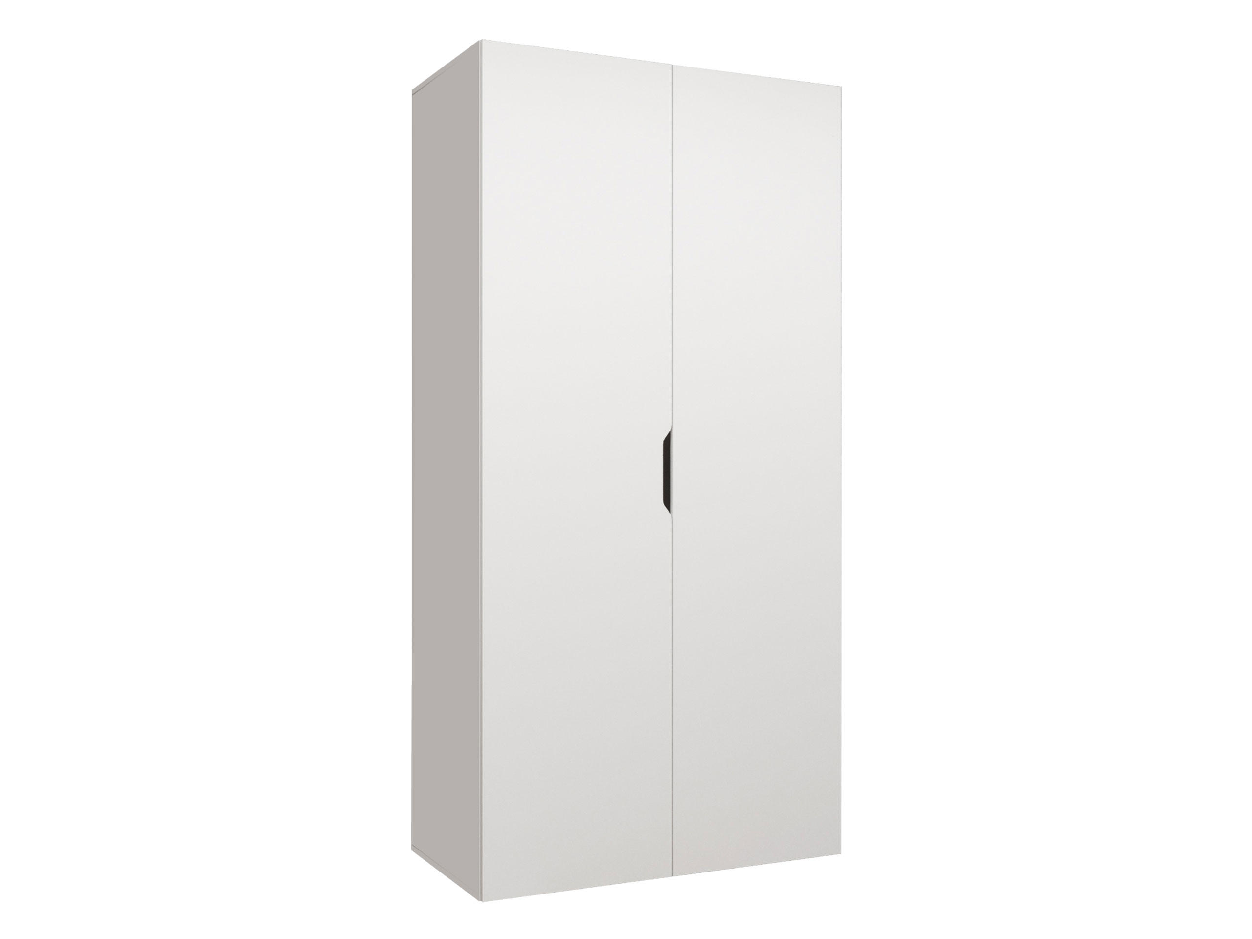 DREHTÜRENSCHRANK Malaga 100 - Weiß, Holzwerkstoff (100/202/52cm) - MIRJAN24