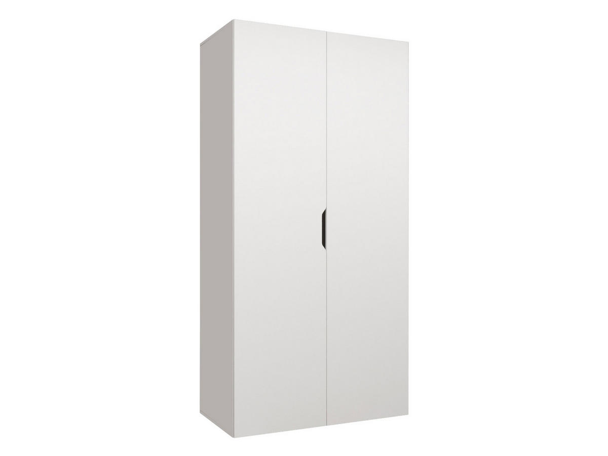 DREHTÜRENSCHRANK Malaga 100 - Weiß, Holzwerkstoff (100/202/52cm) - MIRJAN24