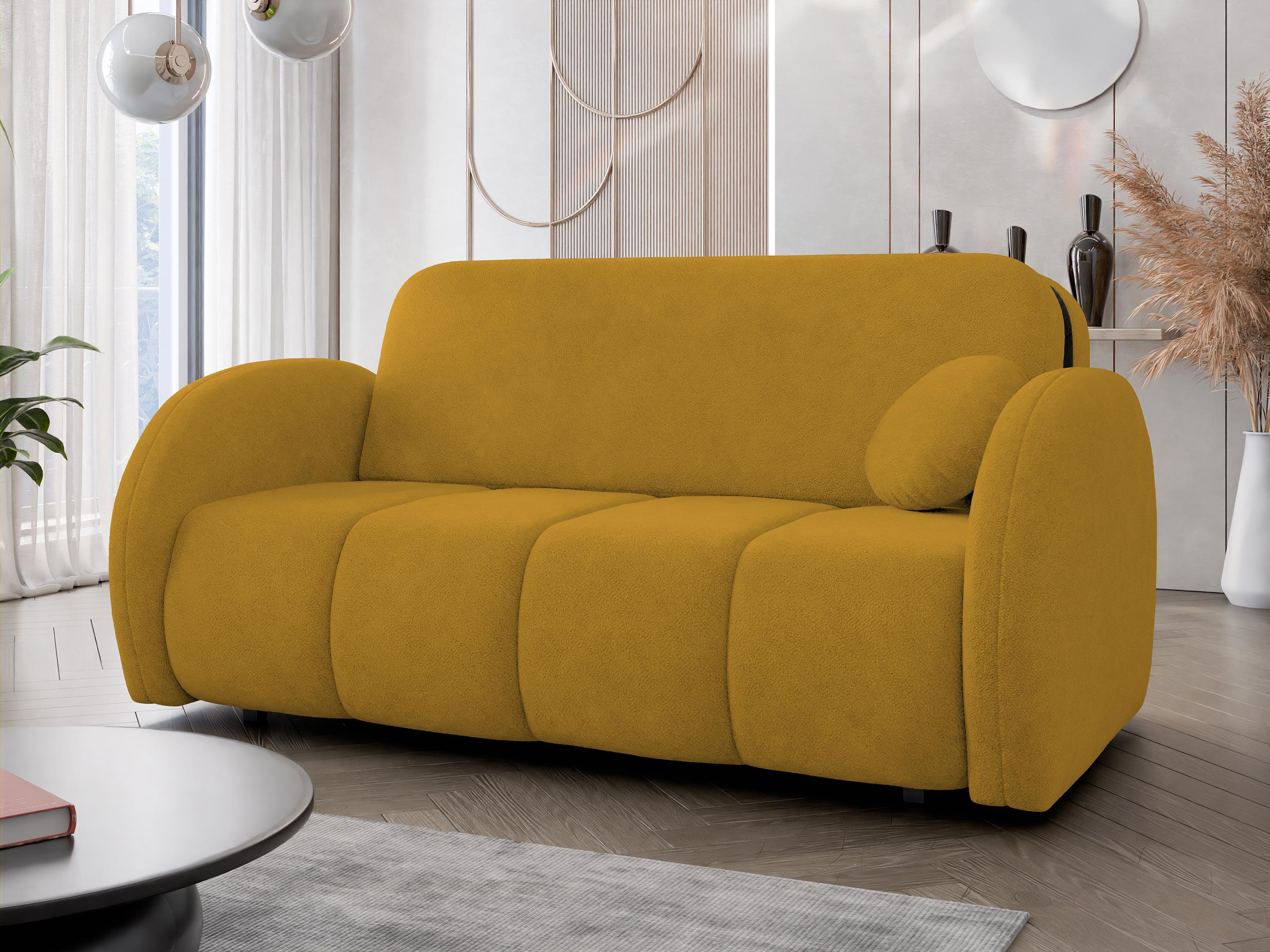 SCHLAFSOFA Viva Comfy IV - Gelb/Schwarz, Holz/Textil (172/85/103cm) - MIRJAN24