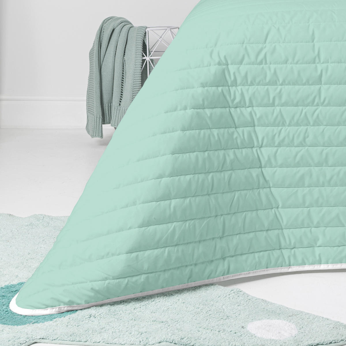 TAGESDECKE dash 200x260 cm (bett 105) minze - Mintgrün, Textil (200/260cm) - Happy Friday