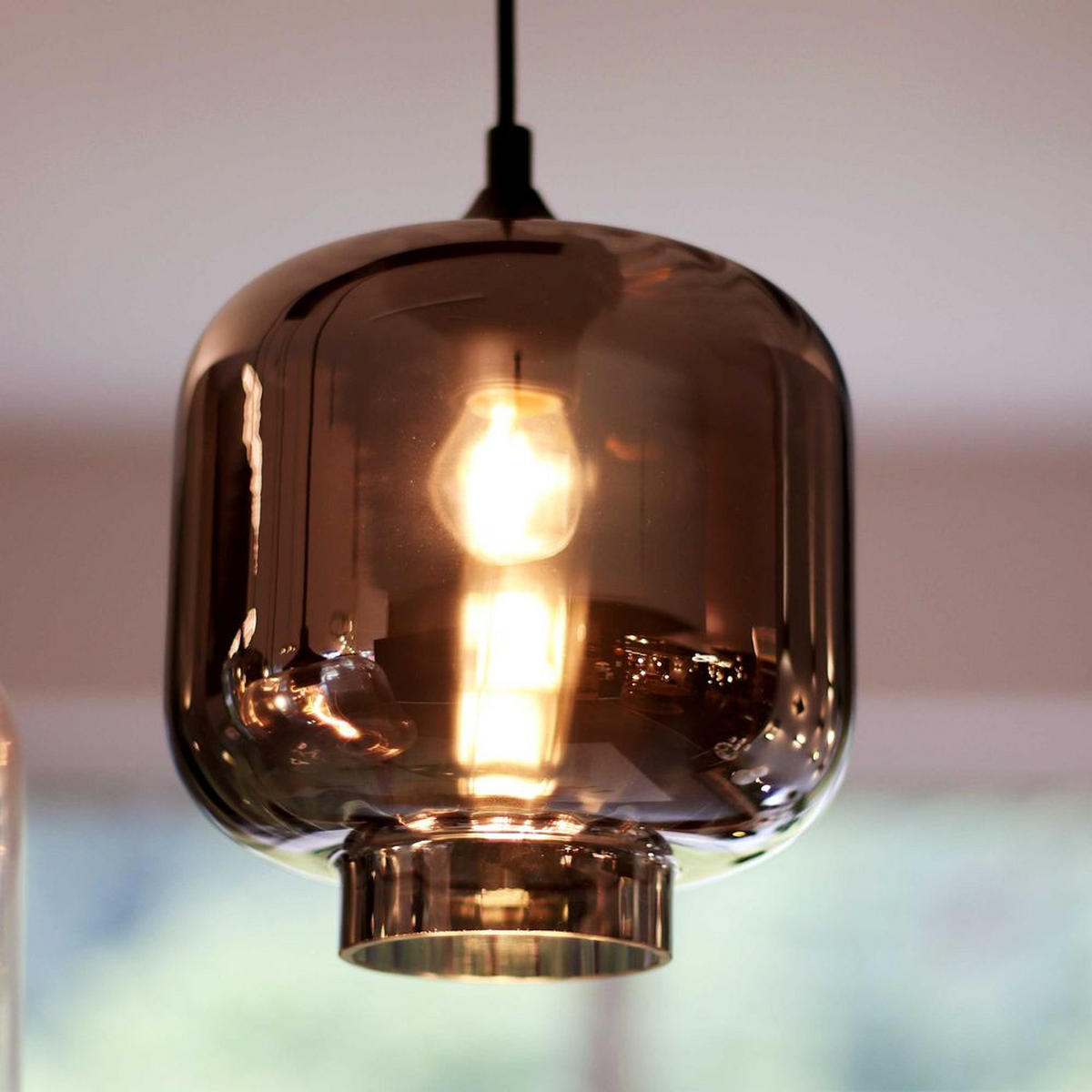 HÄNGELEUCHTE Velo 12-flammig Rauch Ø 20cm - Anthrazit/Weiß, Glas (20/20/20cm) - s.luce