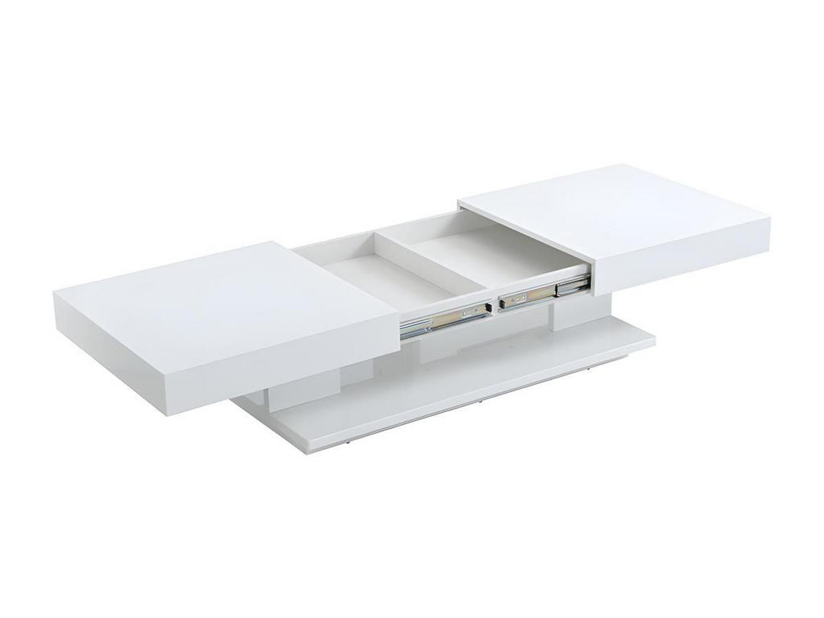 COUCHTISCH mit Stauraum - MDF lackiert - Weiß - ARAMIS - Weiß, Holz (120/60/35cm) - Vente-Unique