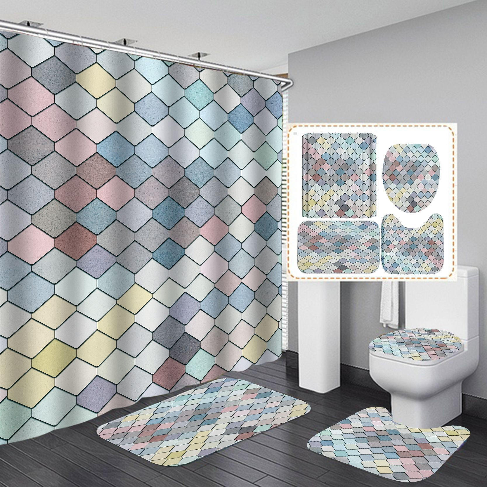 DUSCHVORHANG Badematte - Multicolor, Textil (180/180cm) - MCBOSON