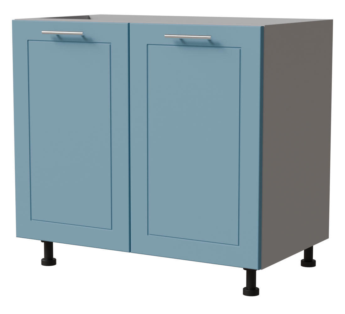UNTERSCHRANK Bari D11/90 Grau / RAL 5024 pastellblau 90 / 50 / 82cm - Blau/Grau, Holz/Holzwerkstoff (90/82/50cm) - Feldmann-Wohnen