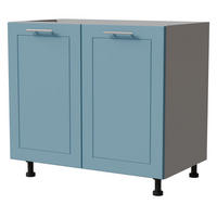 UNTERSCHRANK Bari D11/90 Grau / RAL 5024 pastellblau 90 / 50 / 82cm - Blau/Grau, Holz/Holzwerkstoff (90/82/50cm) - Feldmann-Wohnen