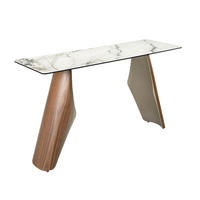 KONSOLENTISCH Rechteckige aus Feinsteinzeug, metallisiertem Sandstahl und Nussbaumholz 150/50/80 cm - Sandfarben/Nussbaumfarben, Keramik/Stein (50/150/80cm) - ANGEL CERDA