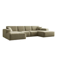 ECKSOFA U-Form Siena mit Stoff Maloy Olive - Olivgrün, Holz (344/165cm) - Kaiser Möbel