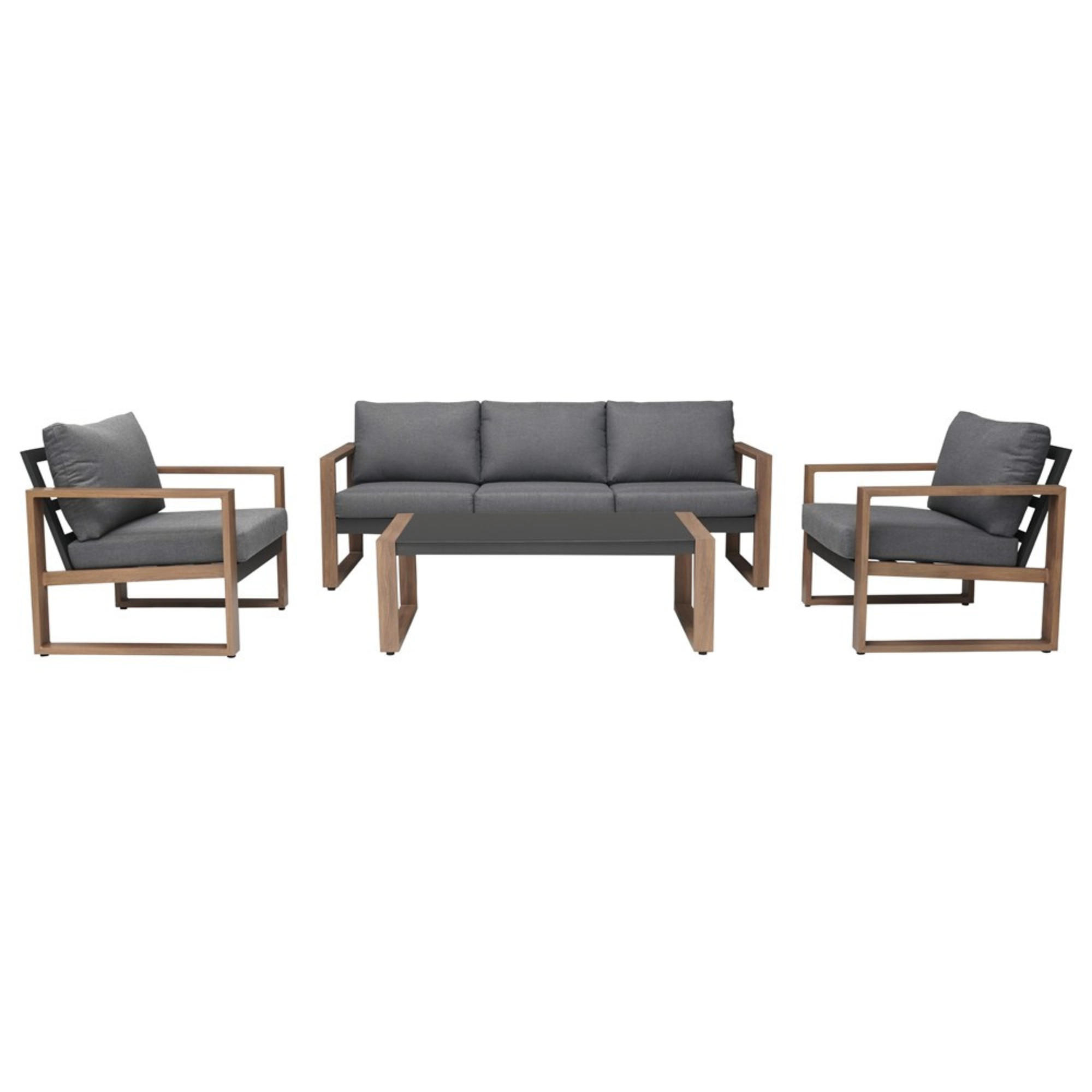 SET DE MOBILIER DE GRĂDINĂ DUISBURG - maro/antracit, compozit lemnos - RAUMHIRSCH FURNITURE