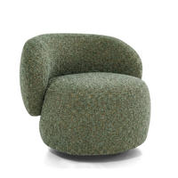 SESSEL Mao, Drehsessel mit runder Form, Grün, Chenille-Stoff - Grün, Textil (99/82/91cm) - Beautysofa